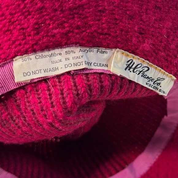 H.L. Prange Co.1950  Womens Knit Hat Snowflake Brooch Made in Italy